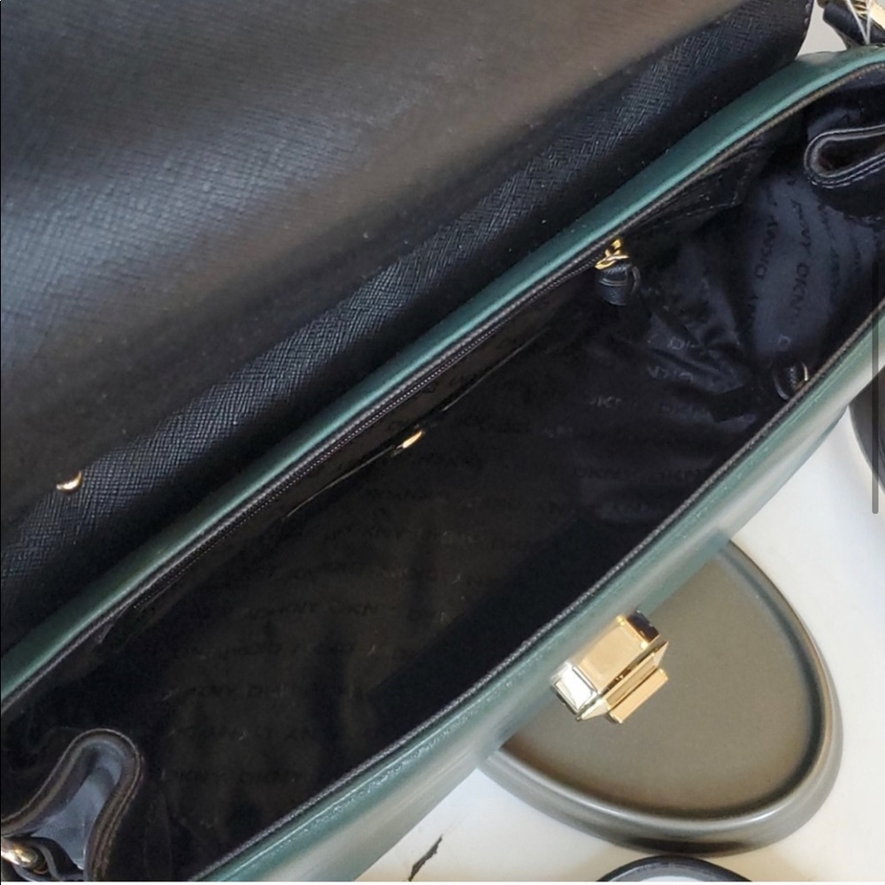 DKNY GREEN GOLD STUDDED SATCHEL - Picture 5 of 7